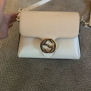 GUCCI bag - off white - ivory shoulder bag or messenger style.